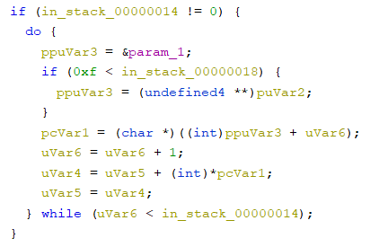 The relevant section of the processing function