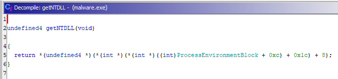 Getting the address of ntdll using the Process Environment Block